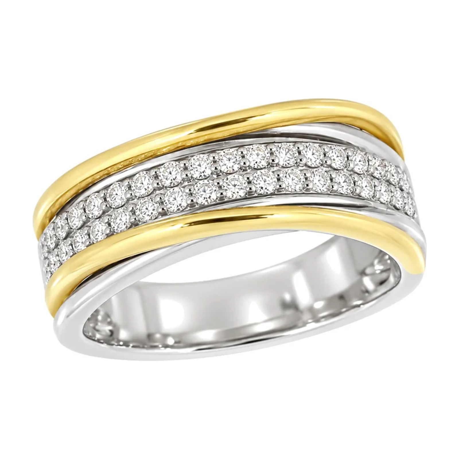 Diamantring i hvitt og gult gull, 0,35 ct TW/S – Diamanthuset