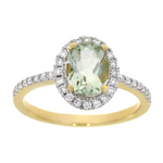 Diamantring med grønn ametyst 0,30ct TWSI - Diamanthuset