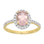 Diamantring med rose quartz 0,30ct TWSI - Diamanthuset