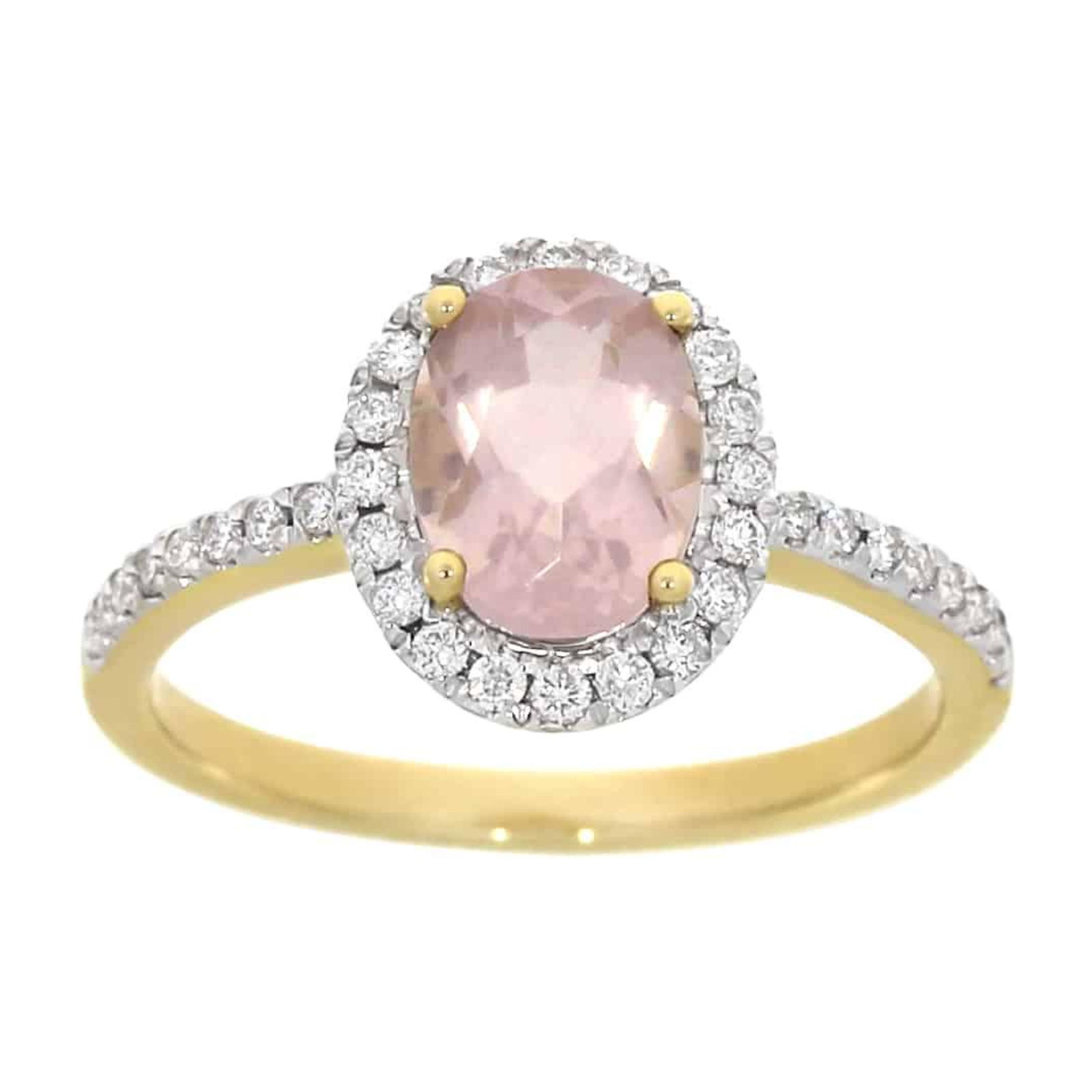 Diamantring med rose quartz 0,30ct TWSI - Diamanthuset