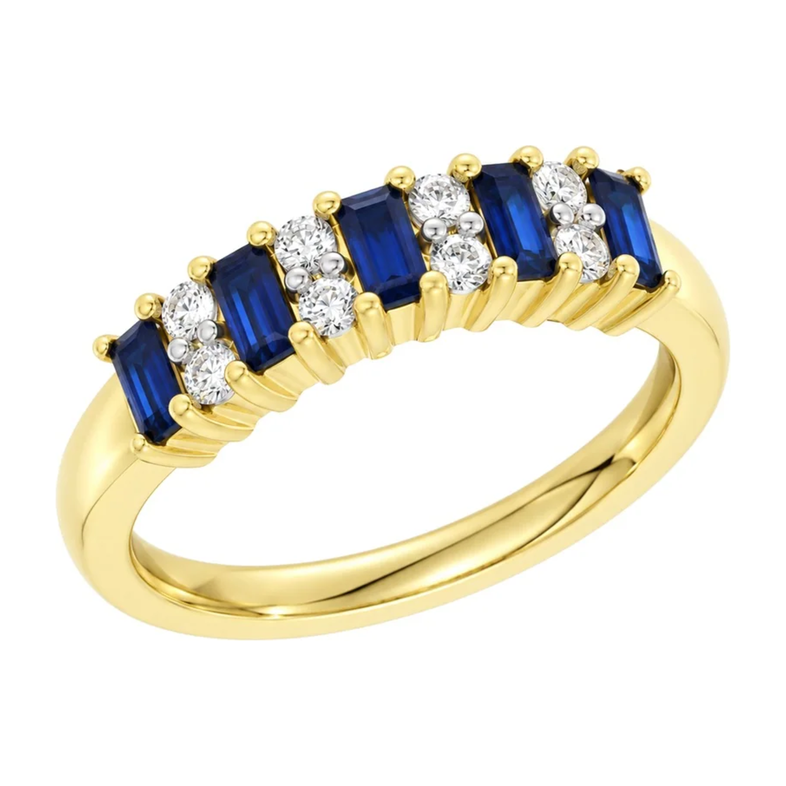 Diamantring med safir i hvitt gull, 0,21 ct TW/SI – bilde 2 – Diamanthuset
