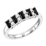 Diamantring med Svarte Diamanter i Hvitt Gull, 0,21 ct TW/SI – Diamanthuset