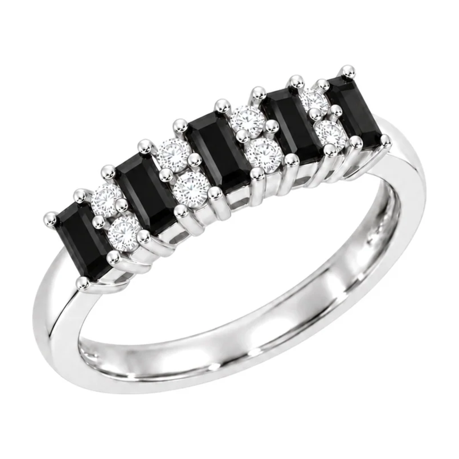 Diamantring med Svarte Diamanter i Hvitt Gull, 0,21 ct TW/SI – Diamanthuset