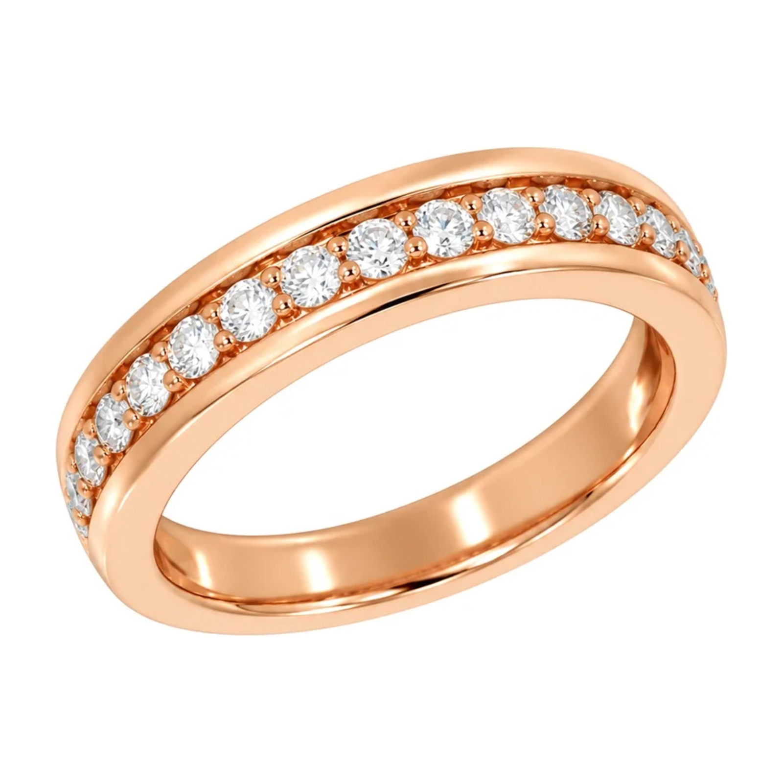 Diamantring rekkering i gult gull tot 0,35 ct TW/SI – bilde 2 – Diamanthuset