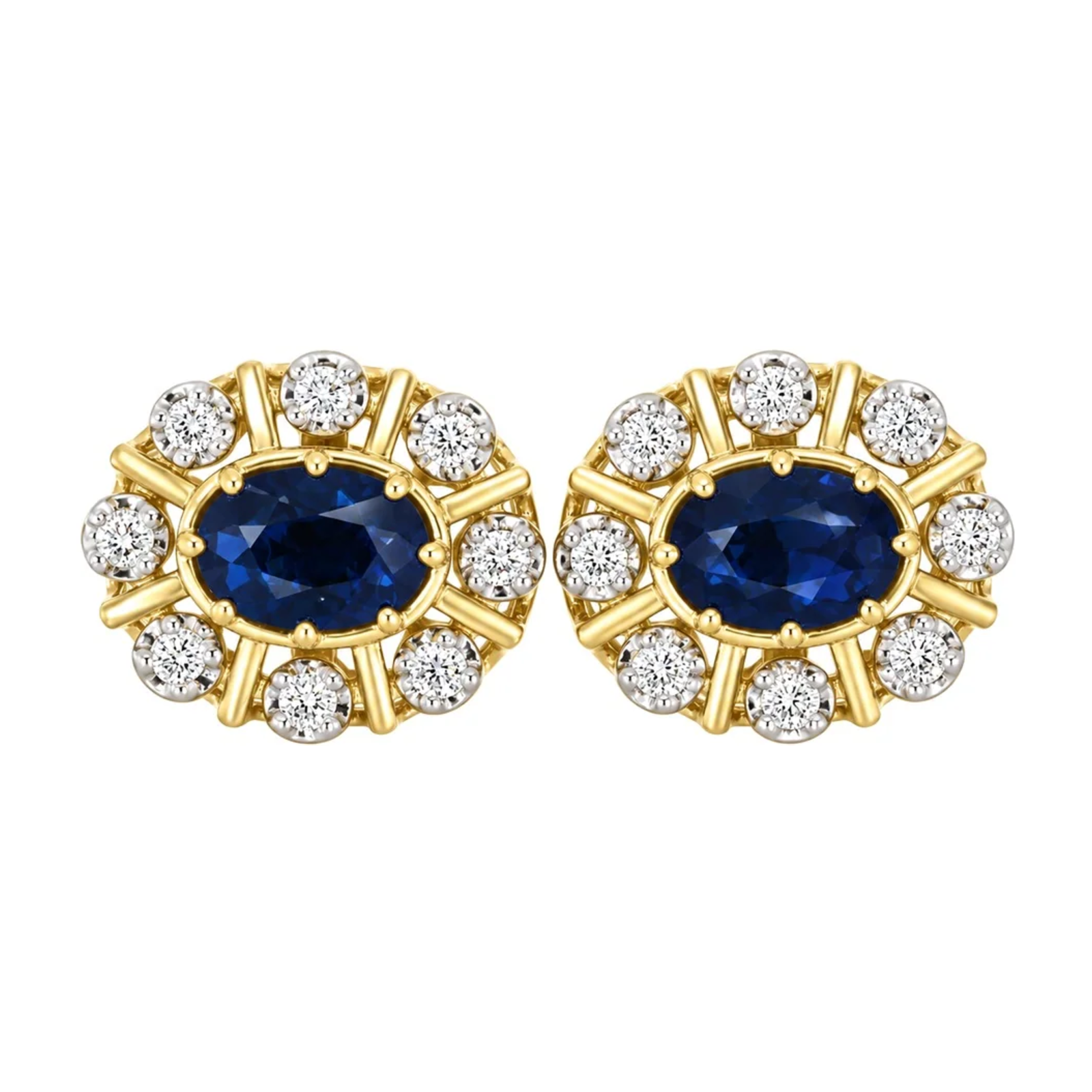 Diana Diamantørepynt i 14kt Hvitt/Gult Gull (585) med Safir og 0,16 ct TW/SI Diamanter – bilde 5 – Diamanthuset