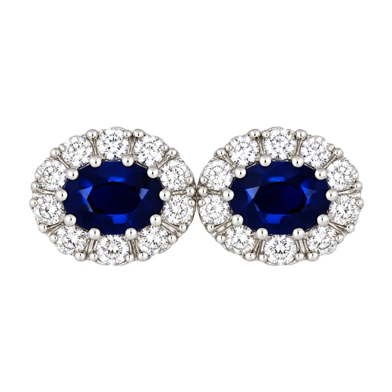 Diana Diamantørepynt i 14kt Hvitt Gull (585), 1,30 ct Safir og 0,50 ct TW/SI Diamanter – Diamanthuset