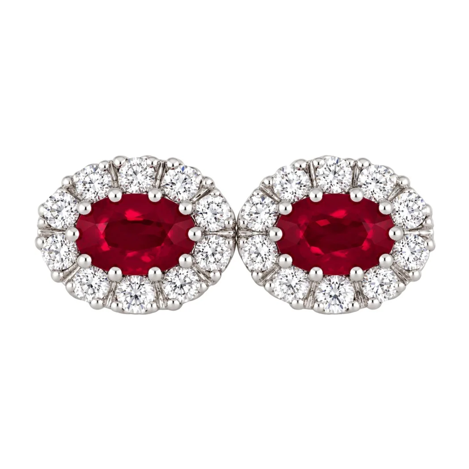 Diana Diamantørepynt i 14kt Hvitt Gull (585), 1,30 ct Rubin og 0,50 ct TW/SI Diamanter – Diamanthuset