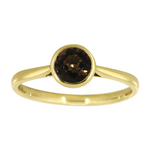 Gullring 14kt, 0,75 ct smokey quartz – Diamanthuset