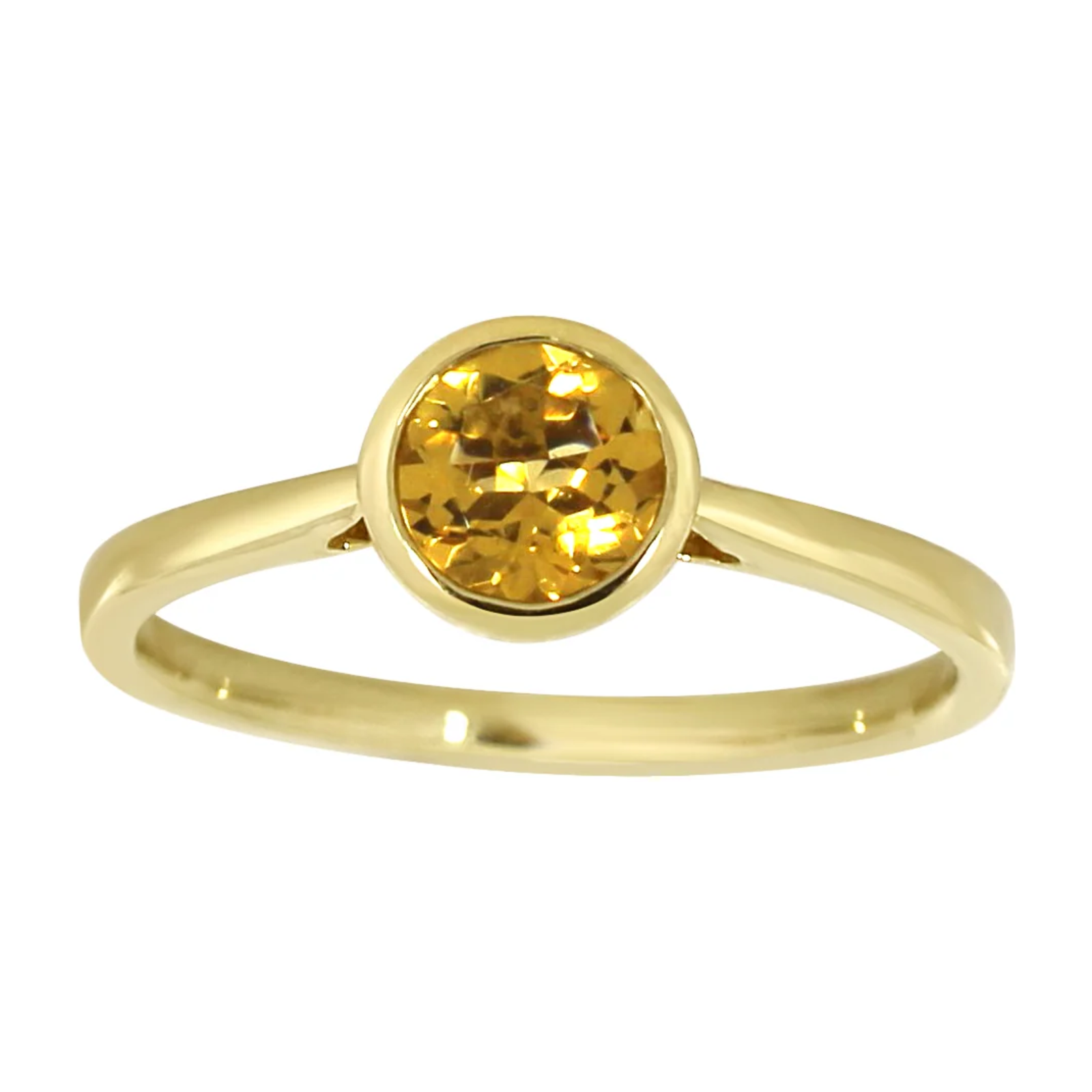 Gullring 14kt, 0,75 ct citrin – Diamanthuset