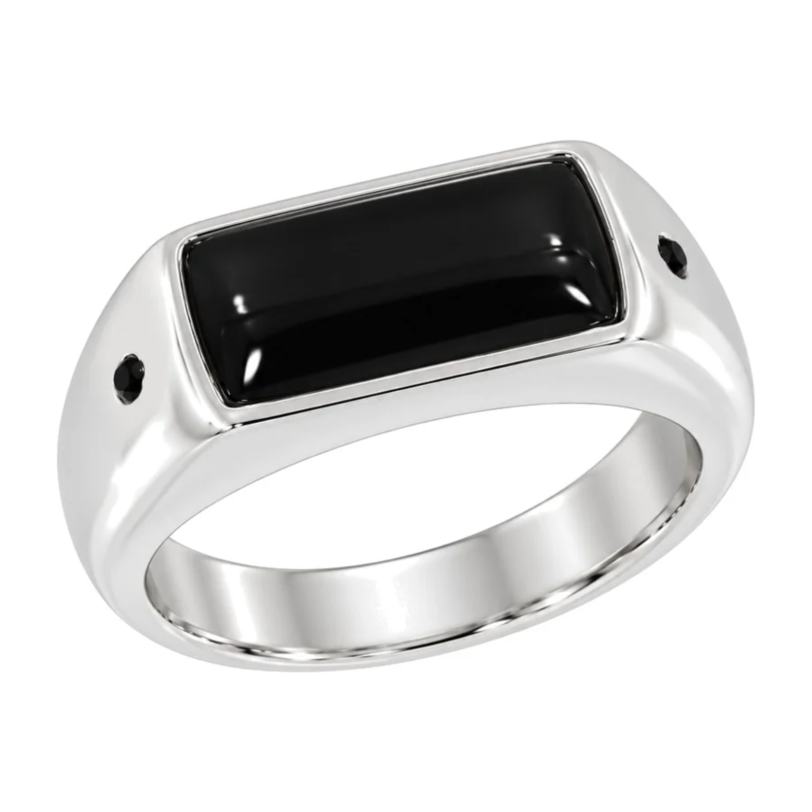 Gullring med svart agat og diamanter 0,03 ct BD – Diamanthuset