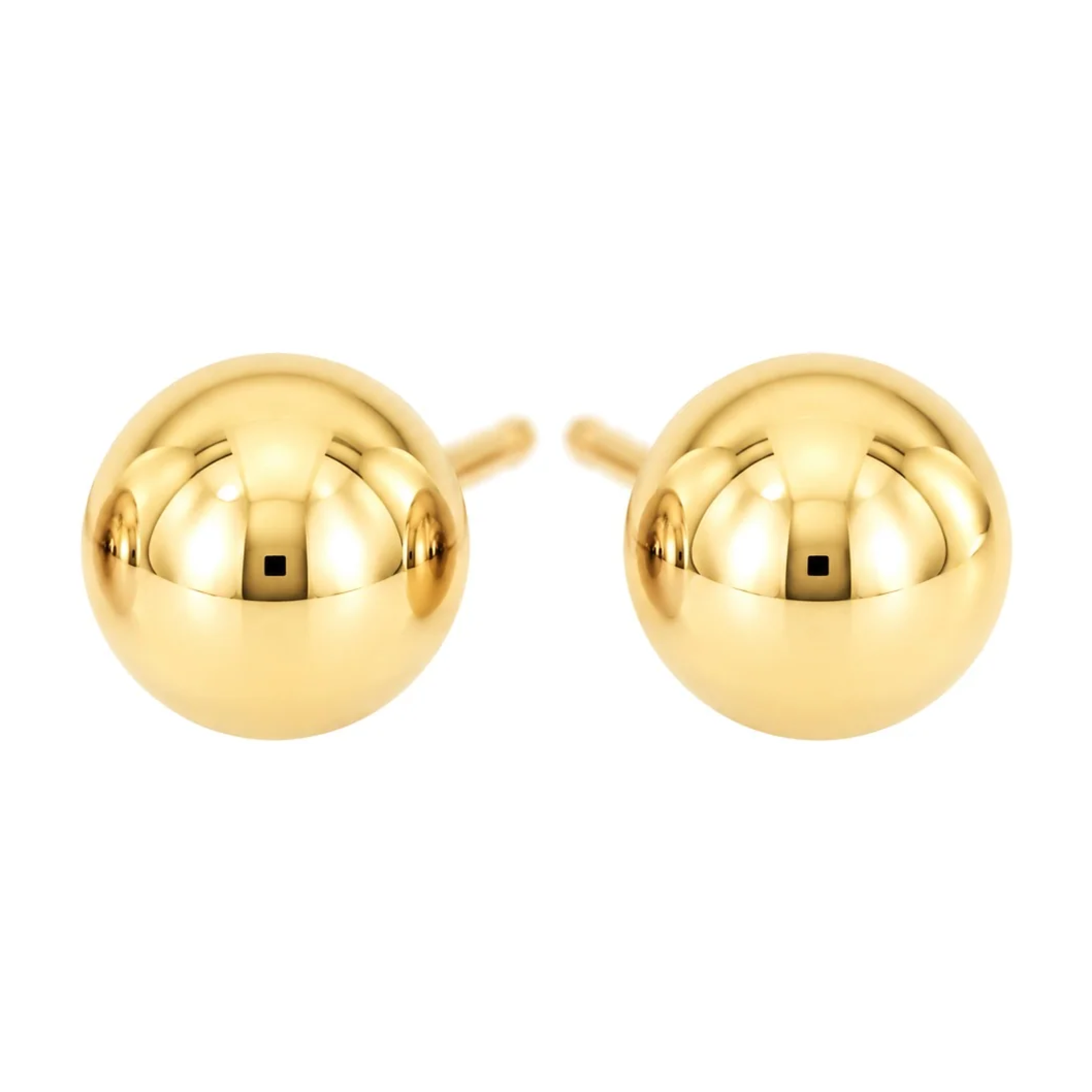 Øredobber kule i gult gull, 6mm – Diamanthuset