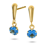 OROgull Øredobber med Blå CZ – Diamanthuset