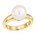 Perlering i 14kt Gult/Hvitt Gull, med 10-11mm perle – Diamanthuset