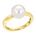 Perlering i 14kt Hvitt/Gult Gull, med 10 – 11mm Perle – bilde 2 – Diamanthuset