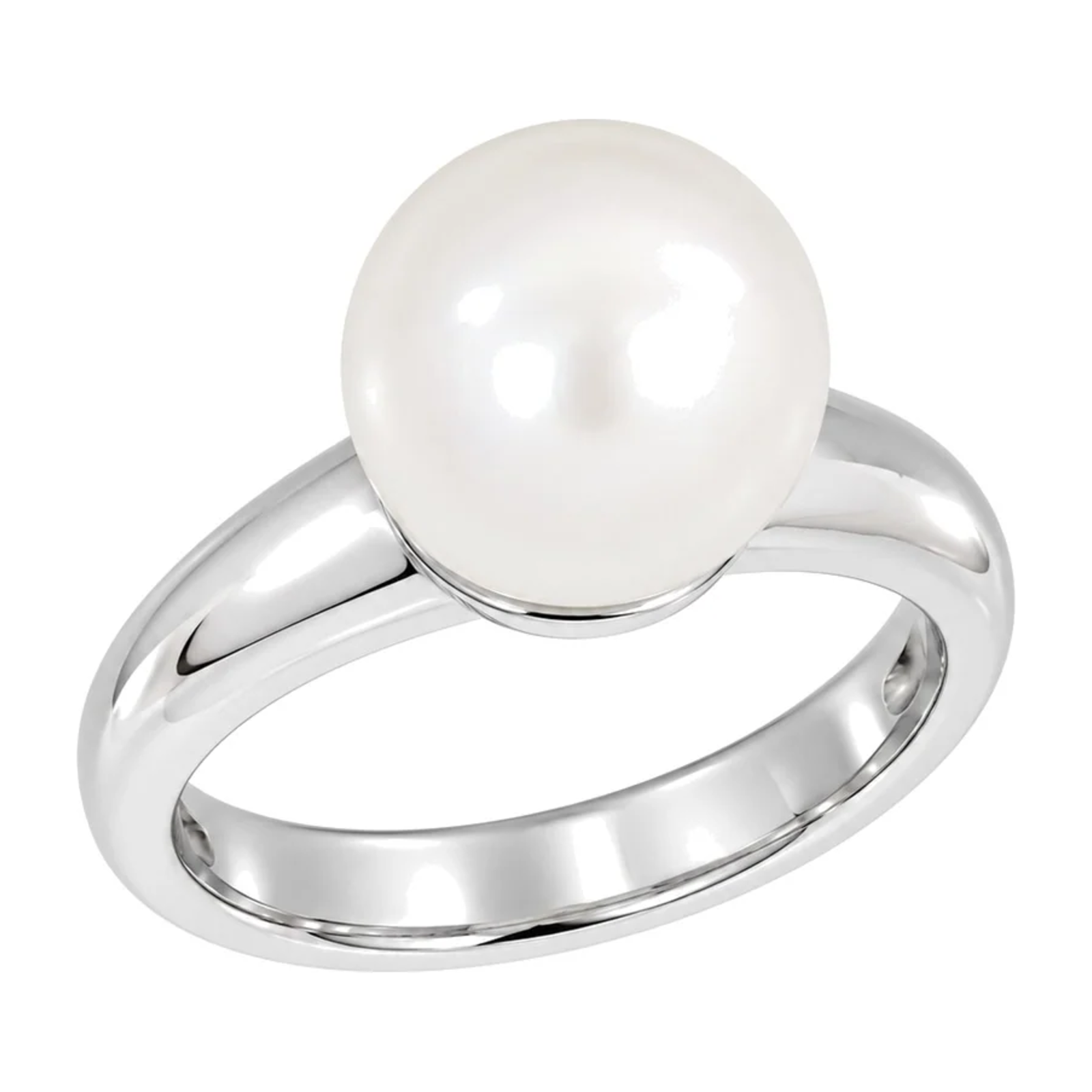 Perlering i 14kt Gult/Hvitt Gull, med 10-11mm perle – bilde 2 – Diamanthuset