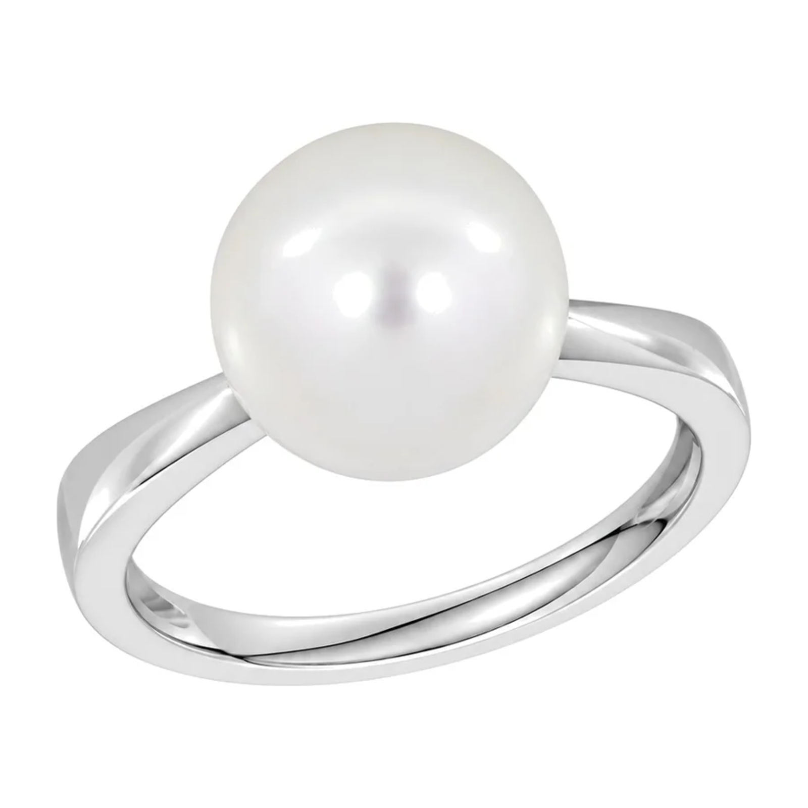 Perlering i 14kt Hvitt/Gult Gull, med 10 – 11mm Perle – Diamanthuset