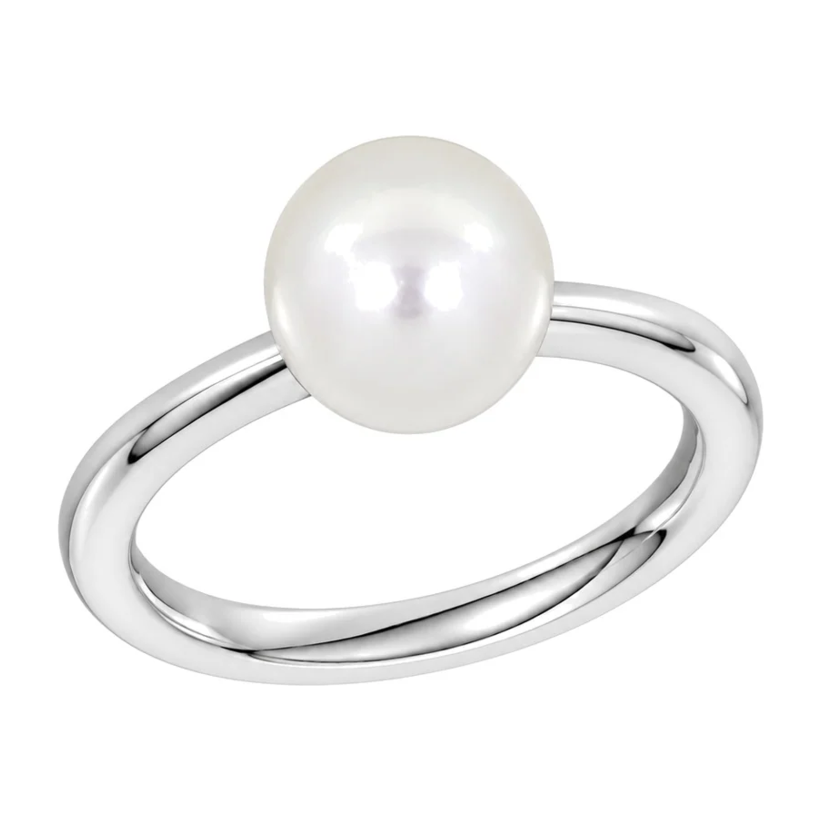 Perlering i 14kt Hvitt/Gult Gull, med 7,5 – 8 mm – Diamanthuset