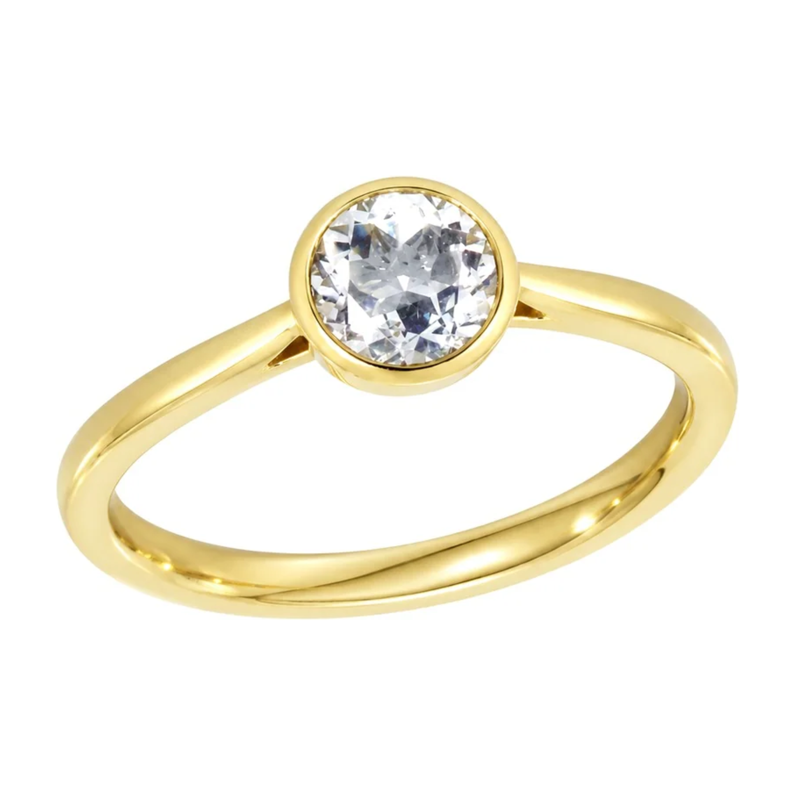 Ring i Gult/Hvitt Gull (585), 0,75 ct hvit topas – Diamanthuset