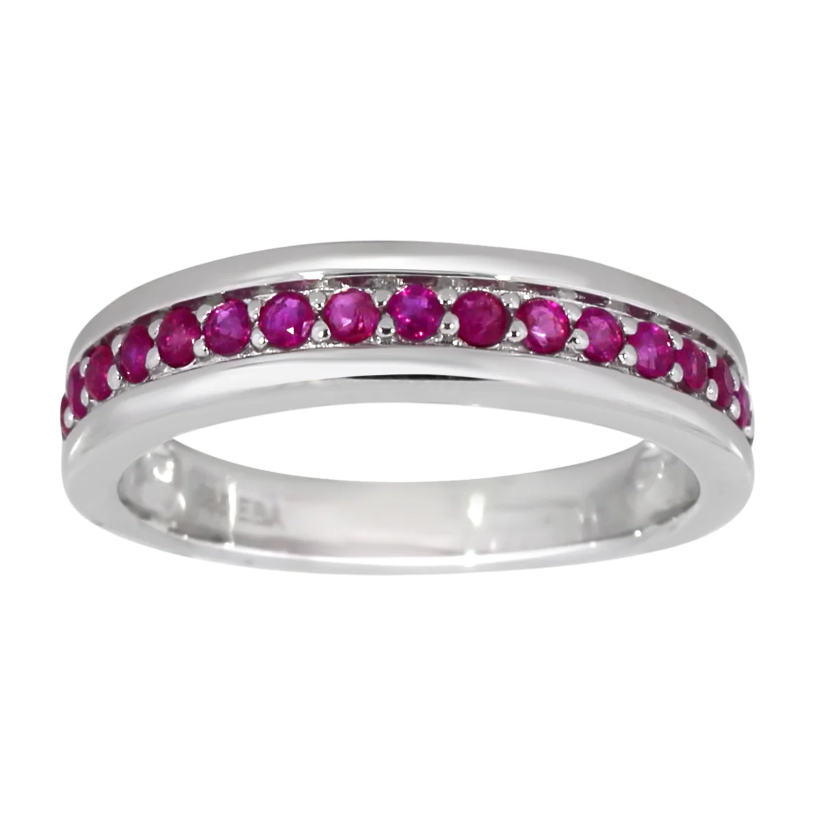 Ring i Hvitt Gull (585) med Rubiner 0,45 ct – Diamanthuset