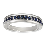 Ring i Hvitt Gull (585) med Safirer 0,45 ct – Diamanthuset