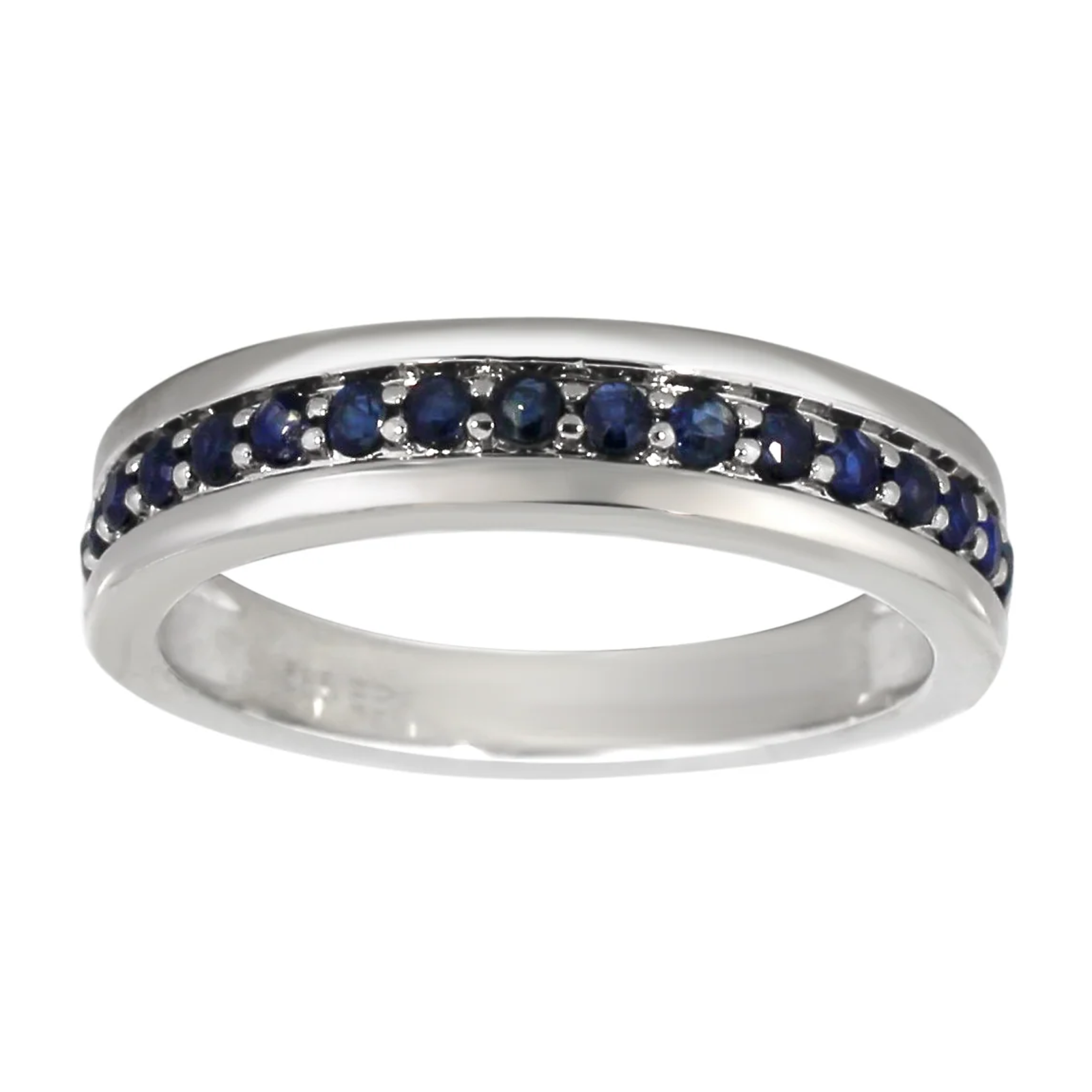 Ring i Hvitt Gull (585) med Safirer 0,45 ct – Diamanthuset