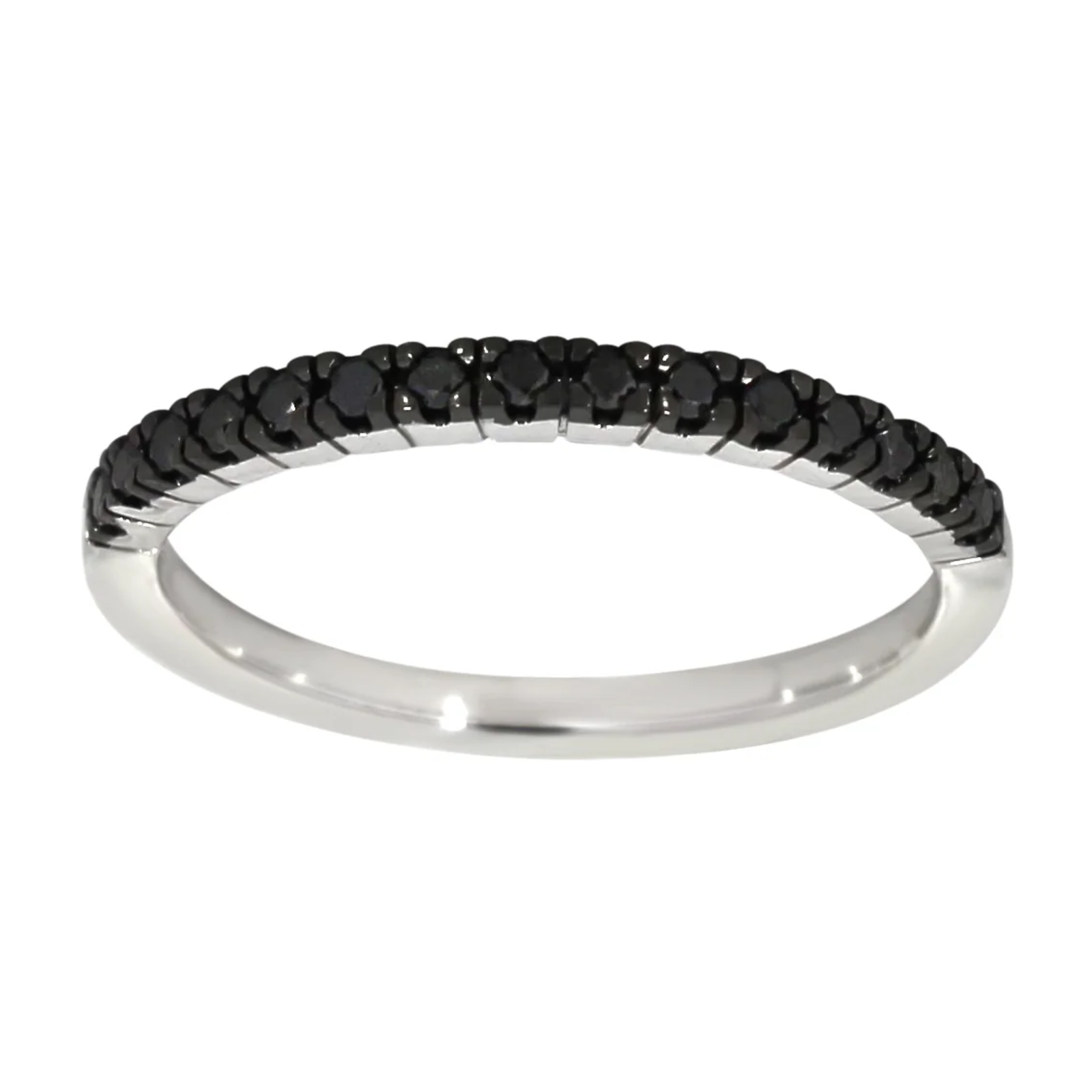 Ring i Hvitt Gull (585) med Svarte Diamanter 0,25 ct – Diamanthuset