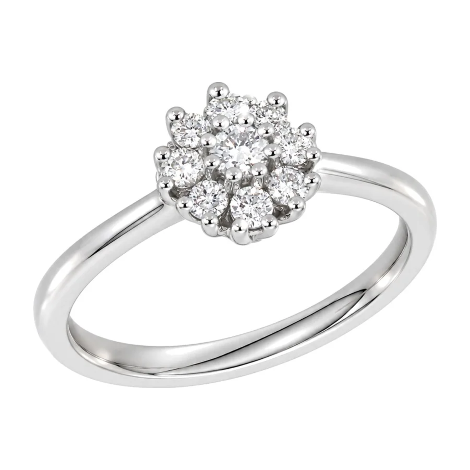 Rosettring i 14kt Hvitt Gull,, 0,22 ct tw/si Diamanter – Diamanthuset