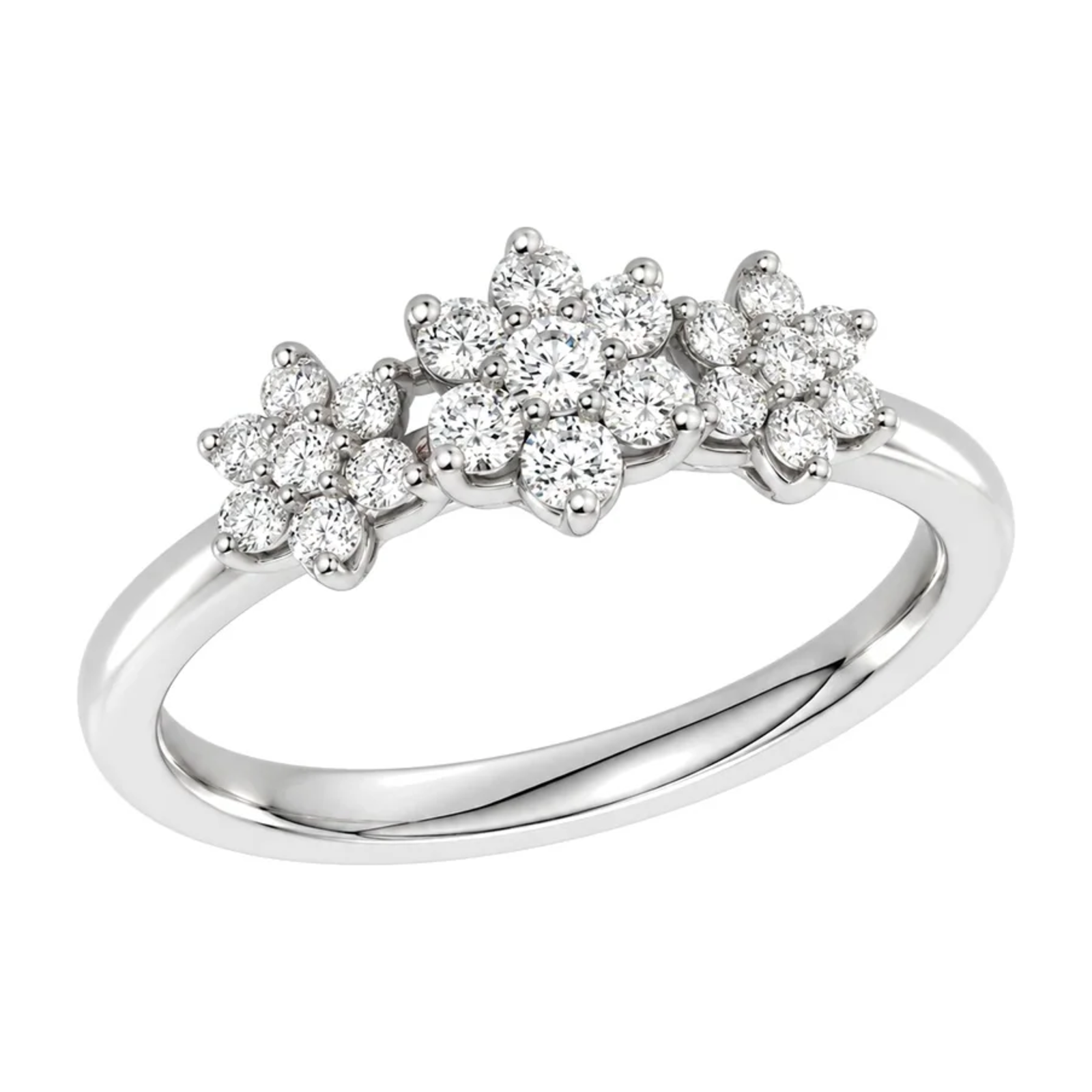 Rosettring i 14kt Hvitt Gull,, 0,50 ct tw/si Diamanter – Diamanthuset