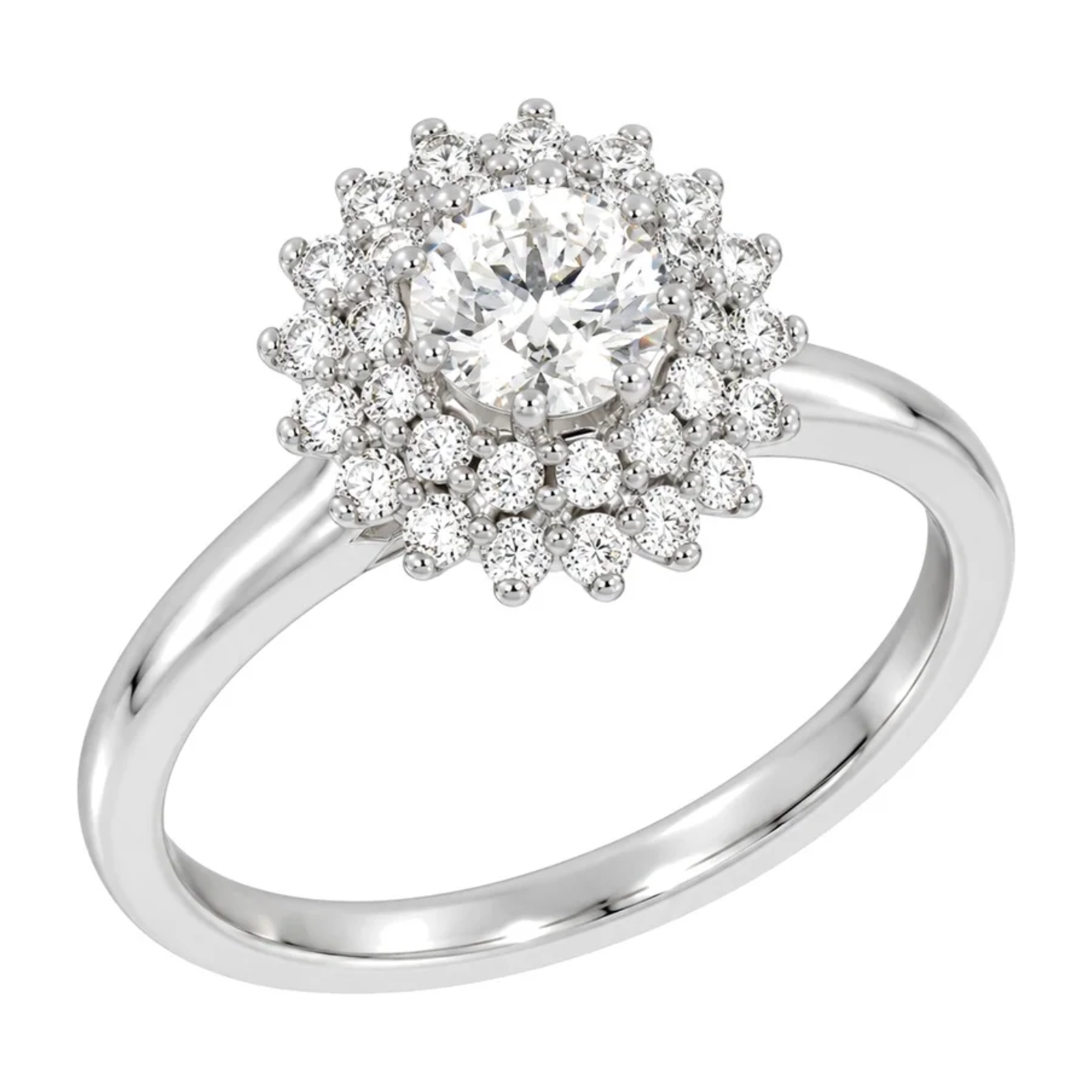 Rosettring i 14kt Hvitt Gull, med tot 0,55 ct tw/si Diamanter – Diamanthuset