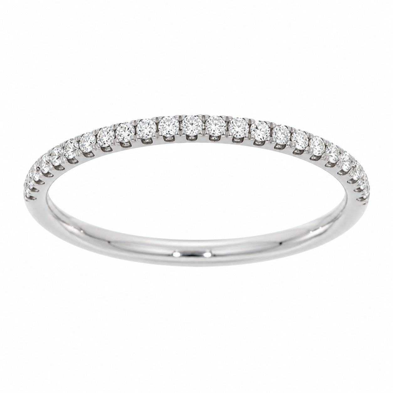 Diamantring i hvitt gull, 0.20ct TW/S – sett forfra – Diamanthuset