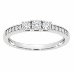 Diamantring i hvitt gull 0,45ct TWSI – sett forfra – Diamanthuset
