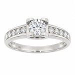 Diamantring i hvitt gull, 0.80CT TWSI – sett forfra – Diamanthuset