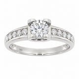 Diamantring i hvitt gull, 0.80CT TWSI – sett forfra – Diamanthuset