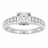 Carola Diamantring i Hvitt Gull (585) med Tot. 0.90ct TW/SI Diamanter – sett forfra – Diamanthuset