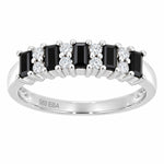 Diamantring med Svarte Diamanter i Hvitt Gull, 0.21CT TWSI – sett forfra – Diamanthuset