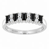 Diamantring med Svarte Diamanter i Hvitt Gull, 0.21CT TWSI – sett forfra – Diamanthuset