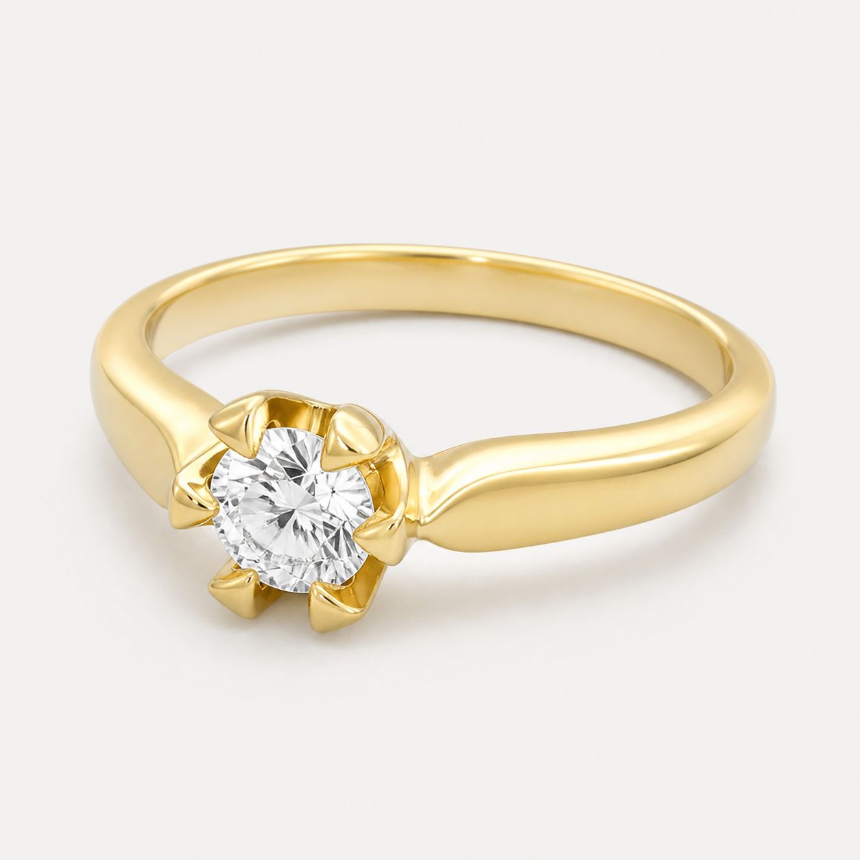 Enstensring 0,50 ct – gult gull, studiobilde – Diamanthuset