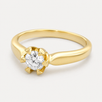 Enstensring 0,50 ct – gult gull, studiobilde – Diamanthuset