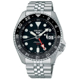 SEIKO 5 GMT - Automatic - vanntett 100M - stål - sort skive SSK001K1