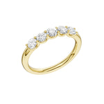 Lab-diamant alliansering 5 steiner 0,75 ct F/VS – 9K gult gull