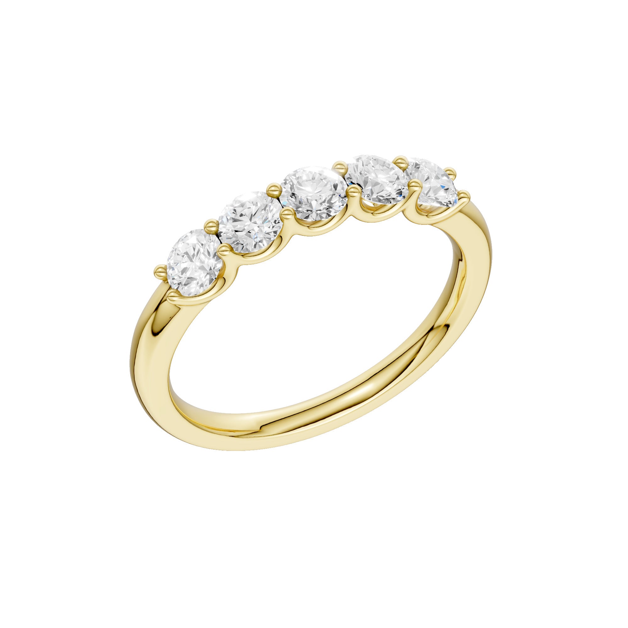 Lab-diamant alliansering 5 steiner 0,75 ct F/VS – 9K gult gull