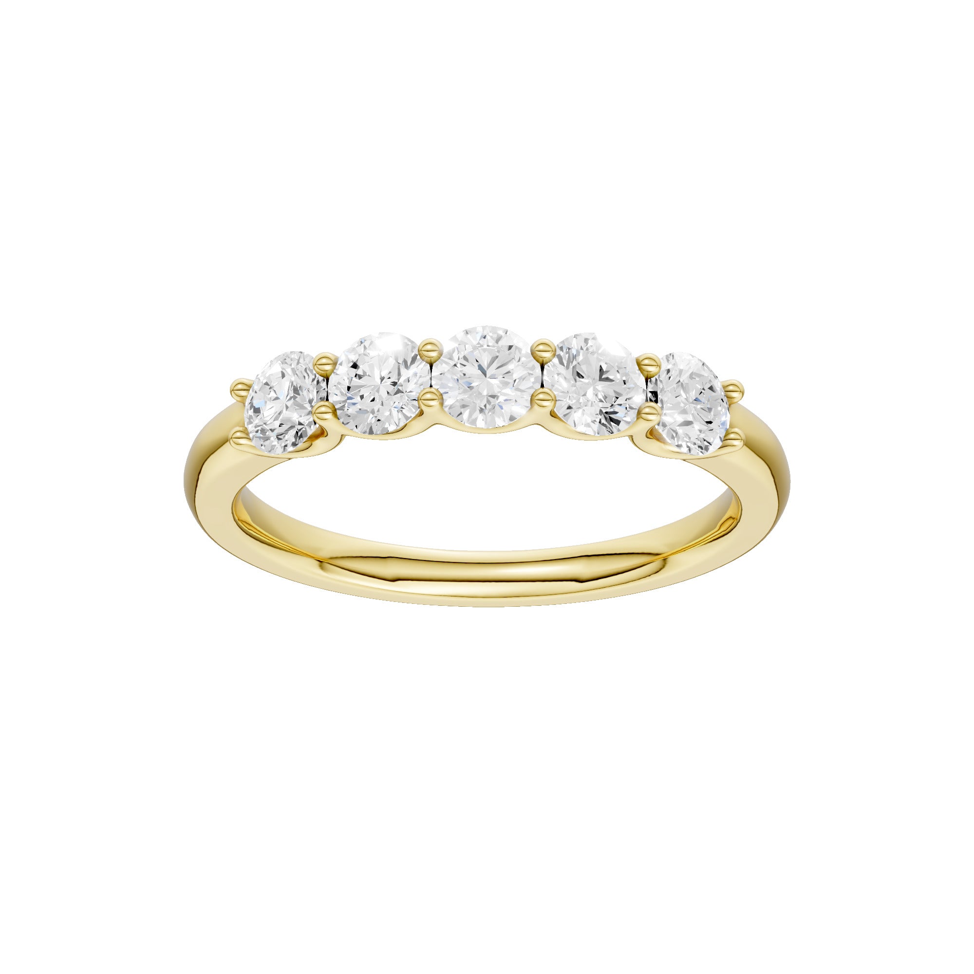 Lab-diamant alliansering 5 steiner 0,75 ct F/VS – 9K gult gull