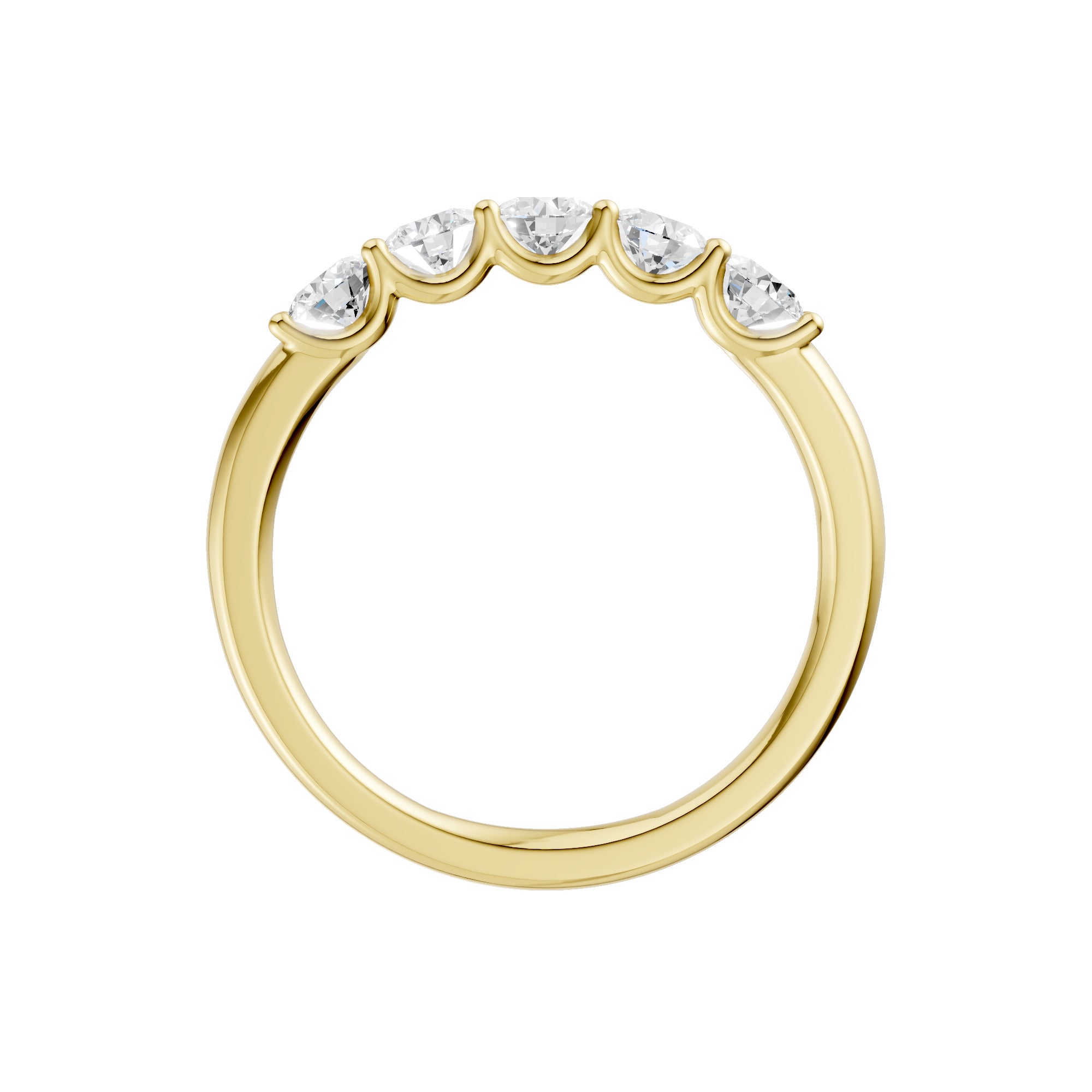 Lab-diamant alliansering 5 steiner 0,75 ct F/VS – 9K gult gull