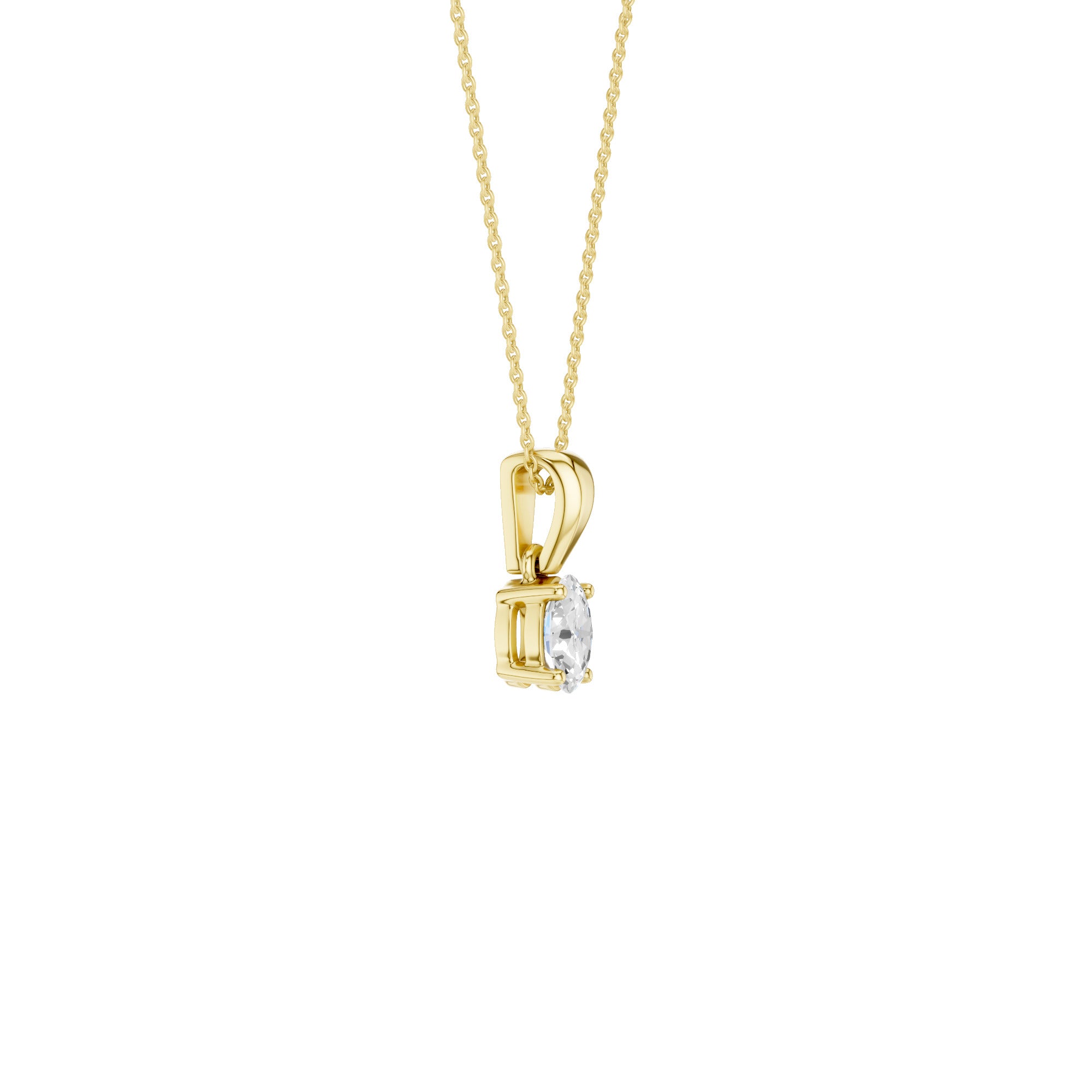 Lab-diamant anheng oval 0,25 ct F/VS – 9K gult gull