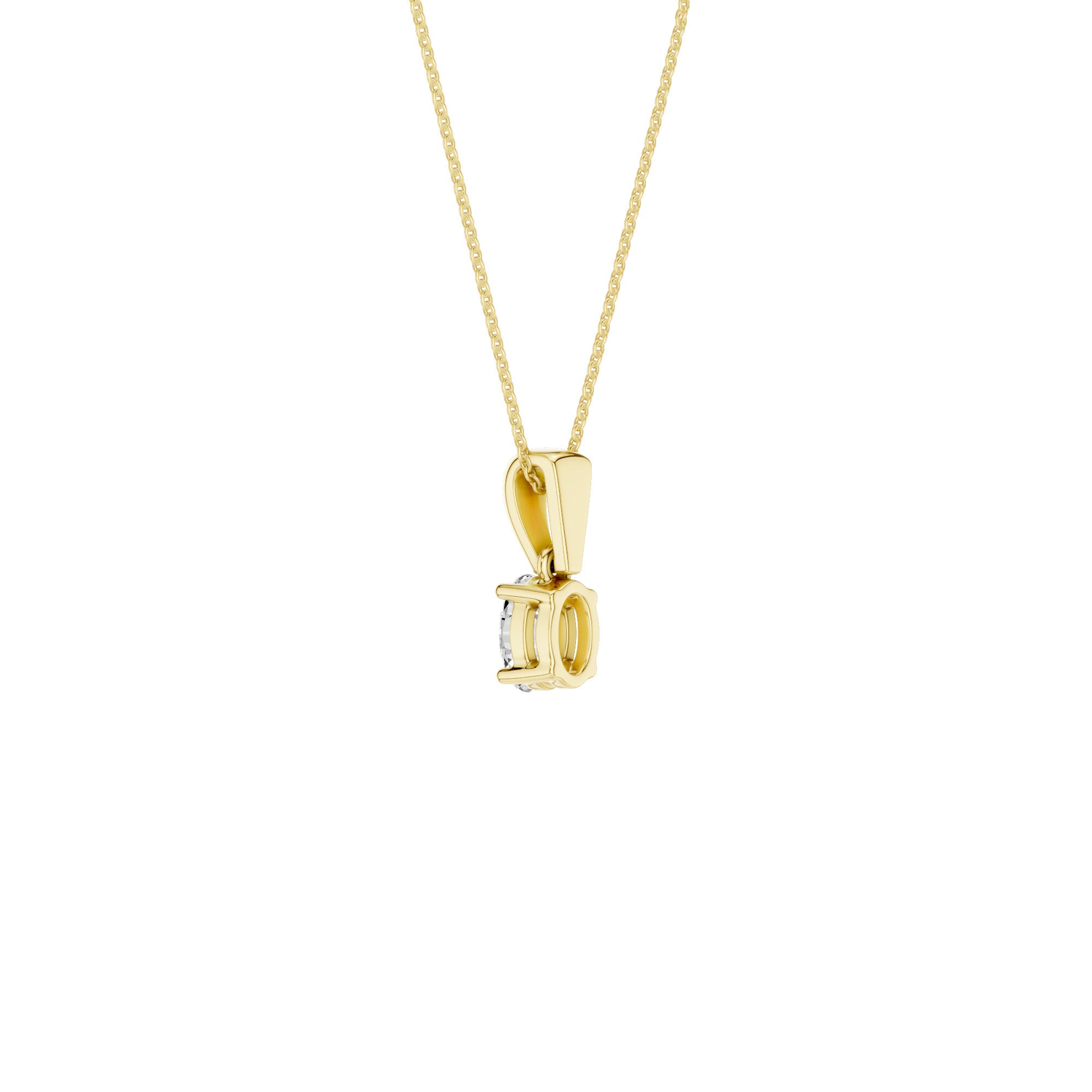 Lab-diamant anheng oval 0,25 ct F/VS – 9K gult gull