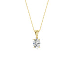 Lab-diamant anheng oval 0,50 ct F/VS – 9K gult gull