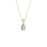 Lab-diamant anheng oval 0,50 ct F/VS – 9K gult gull