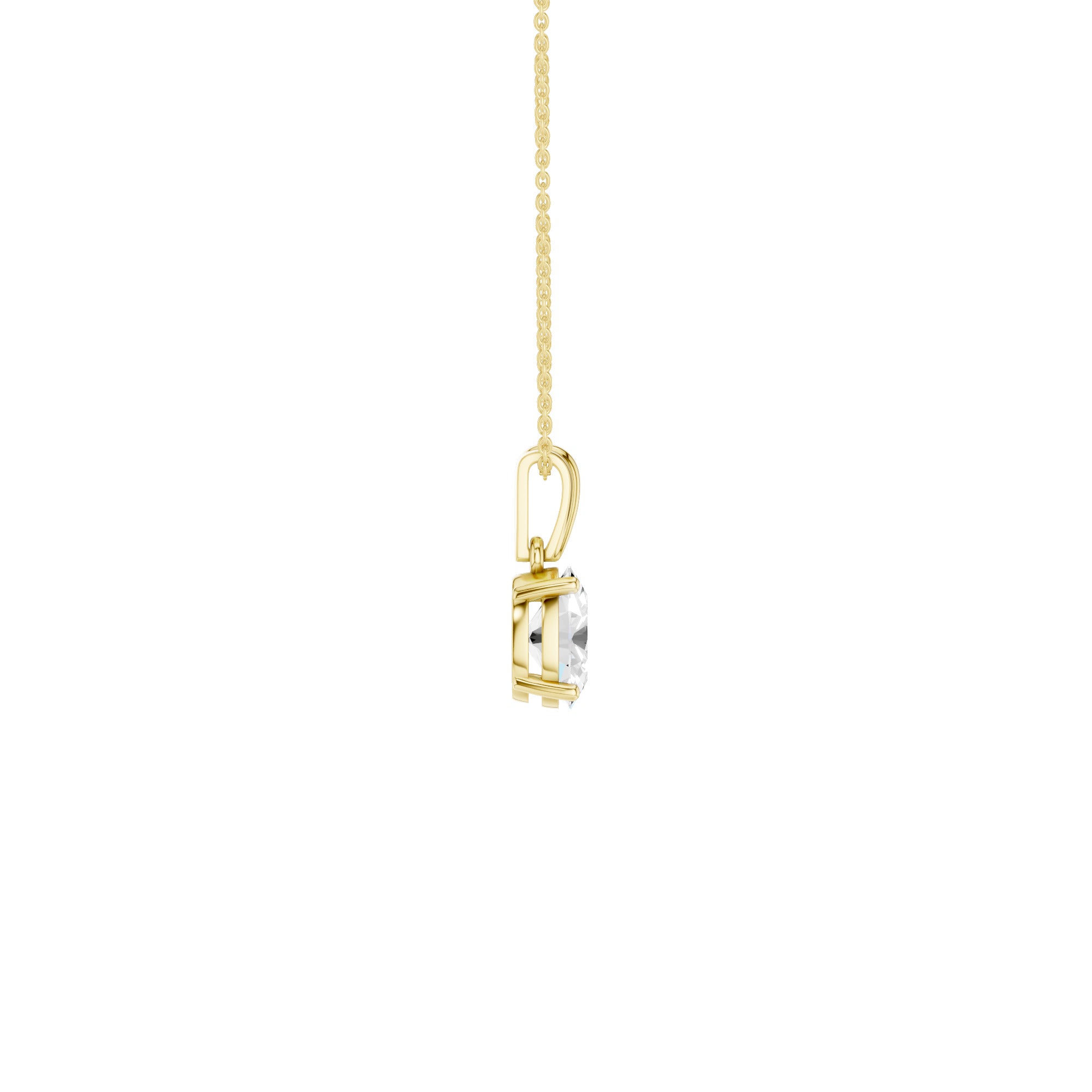 Lab-diamant anheng oval 0,50 ct F/VS – 9K gult gull