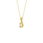 Lab-diamant anheng oval 0,50 ct F/VS – 9K gult gull