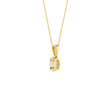Lab-diamant anheng oval 0,50 ct F/VS – 9K gult gull